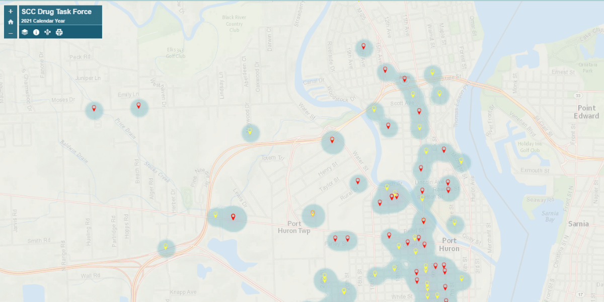 St. Clair County Drug Task Force Map Drug Map