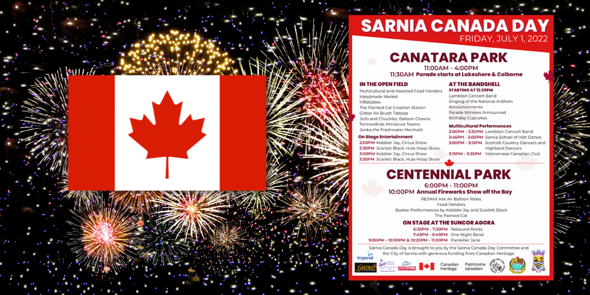 Sarnia Celebrates Canada Day; Fireworks July 1st at 10 p.m. WGRT