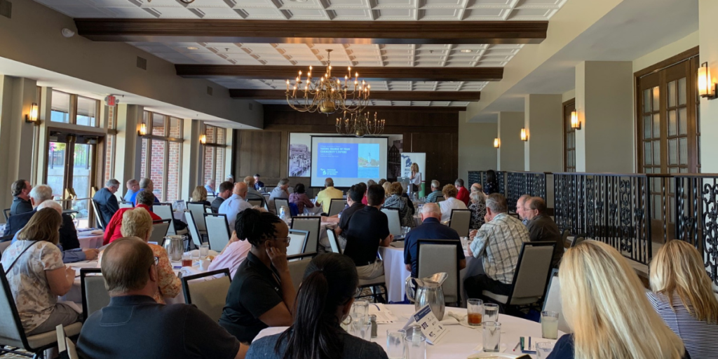 Port Huron Mayor Pauline Repp adressing the crown at the Michigan Association of Mayors Meeting 2019. Photo compliments of James Freed.